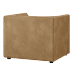 Hilda Curved Back Vegan Leather Armchair in Toast