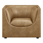Hilda Curved Back Vegan Leather Armchair in Toast