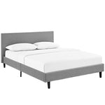 Anya Fabric Queen Bed in Light Gray