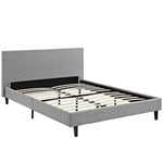 Anya Fabric Queen Bed in Light Gray
