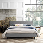 Anya Fabric Queen Bed in Light Gray