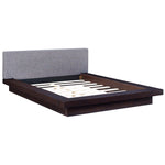 Freja Fabric Queen Platform Bed in Cappuccino Gray