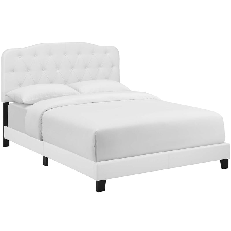 Amelia Faux Leather Full Bed in White