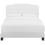 Amelia Faux Leather Full Bed in White