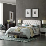 Amelia Faux Leather Full Bed in White