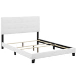 Amira Upholstered Fabric Queen Bed in White