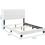 Amira Upholstered Fabric Queen Bed in White