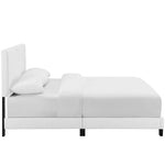Amira Upholstered Fabric Queen Bed in White
