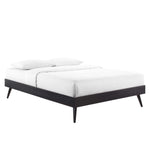 Bridgette Wood Queen Platform Bed With Splayed Legs in Black Beige
