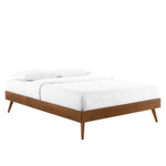Bridgette Wood Queen Platform Bed With Splayed Legs in Walnut Charcoal