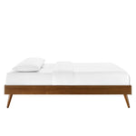 Bridgette Wood Queen Platform Bed With Splayed Legs in Walnut Charcoal