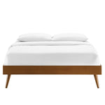 Bridgette Wood Queen Platform Bed With Splayed Legs in Walnut Charcoal