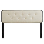 Bridgette Wood Queen Platform Bed With Splayed Legs in Black Beige