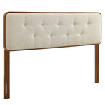 Bridgette Wood Queen Platform Bed With Splayed Legs in Walnut Beige