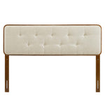 Bridgette Wood Queen Platform Bed With Splayed Legs in Walnut Beige
