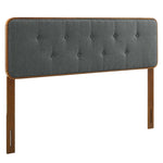Bridgette Wood Queen Platform Bed With Splayed Legs in Walnut Charcoal