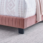 Celine Channel Tufted Performance Velvet Queen Bed in Dusty Rose