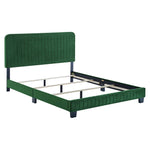Celine Channel Tufted Performance Velvet Queen Bed in Emerald