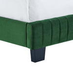 Celine Channel Tufted Performance Velvet Queen Bed in Emerald