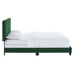Celine Channel Tufted Performance Velvet Queen Bed in Emerald