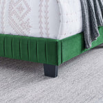 Celine Channel Tufted Performance Velvet Queen Bed in Emerald