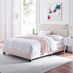Celine Channel Tufted Performance Velvet Queen Bed in Pink