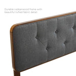 Bridgette Wood Queen Platform Bed With Angular Frame in Walnut Charcoal