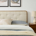 Bridgette Wood Queen Platform Bed With Splayed Legs in Walnut Beige