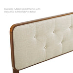Bridgette Wood Queen Platform Bed With Splayed Legs in Walnut Beige