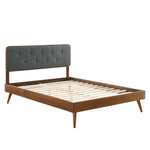 Bridgette Wood Queen Platform Bed With Splayed Legs in Walnut Charcoal