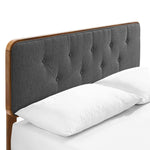 Bridgette Wood Queen Platform Bed With Splayed Legs in Walnut Charcoal