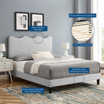Current Performance Velvet Twin Platform Bed in Light Gray
