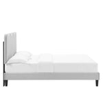 Current Performance Velvet Twin Platform Bed in Light Gray