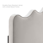 Current Performance Velvet Twin Platform Bed in Light Gray