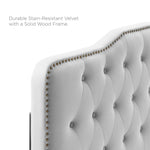 Amber Tufted Performance Velvet King Platform Bed in Light Gray