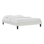 Amber Tufted Performance Velvet King Platform Bed in Light Gray