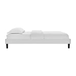 Amber Tufted Performance Velvet King Platform Bed in Light Gray