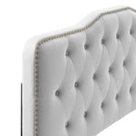 Amber Tufted Performance Velvet King Platform Bed in Light Gray
