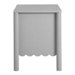 Emmeline Scalloped 2-Drawer Nightstand in Light Gray