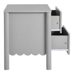 Emmeline Scalloped 2-Drawer Nightstand in Light Gray