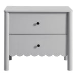 Emmeline Scalloped 2-Drawer Nightstand in Light Gray