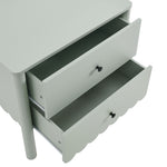Emmeline Scalloped 2-Drawer Nightstand in Sage
