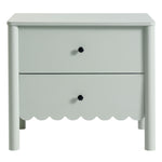 Emmeline Scalloped 2-Drawer Nightstand in Sage