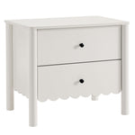 Emmeline Scalloped 2-Drawer Nightstand in White