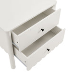 Emmeline Scalloped 2-Drawer Nightstand in White