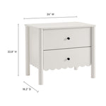 Emmeline Scalloped 2-Drawer Nightstand in White