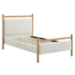 Ginny Twin Size Platform Bed Frame in Light Oak Heathered Ivory