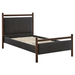 Ginny Twin Size Platform Bed Frame in Wenge Heathered Dark Gray