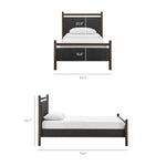 Ginny Twin Size Platform Bed Frame in Wenge Heathered Dark Gray