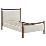Ginny Twin Size Platform Bed Frame in Wenge Heathered Ivory